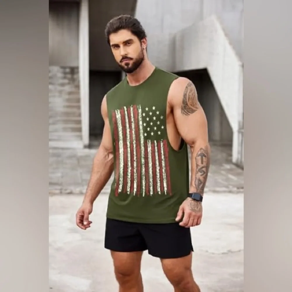 Coofandy Men’s Workout Tank Bodybuilding Sleeveless Muscle Cut Off T-Shirt